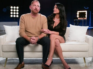 Cuckold husband watching his hot MILF wife Ridley being fucked by a fat cock