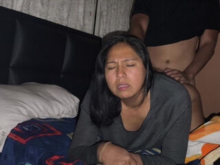 Brunette chick sneaks over to the neighbor's place for a fuck