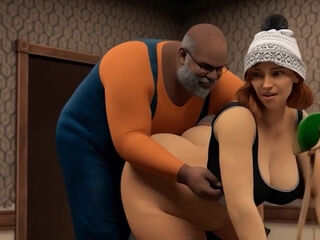 PAWG redhead slut serves every black man she meets on the way