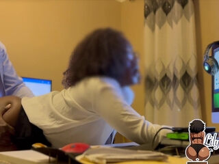 Married bodacious dark-hued stunner likes steaming doggy style shag With Her chief In the Office