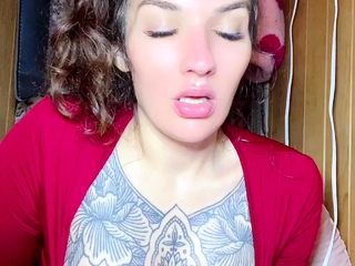 Good-sized-boobed brown-haired bi-atch with good-sized bra-stuffers