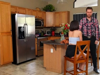 Pink labia close up of naive brunette