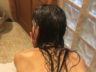 Public sucky-sucky in motel scorching bath and then smashing in the bathroom with facial cumsscorching