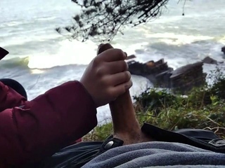 Public Blowjob with a View Amateur Couple Almost Caught!