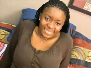 Ebony Amateur Gives a Blowjob and Handjob to a Lucky White C