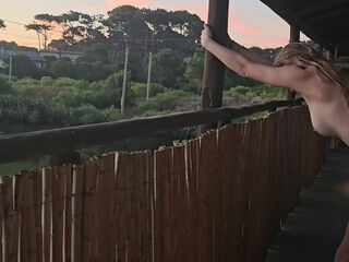 Ultra-cute blondie cougar spending time in naturist motel