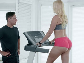 Pretty PAWG and titty MILF fucks her private trainer