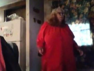 Super-sexy plus-size grannie displaying Off