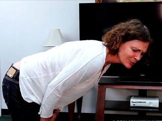 Horny milf with brunette hair and large tit