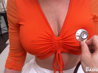 Sexy Buxom Blonde MILF Mellanie Monroe Lets a Horny Doctor Check All Her Curvy Feminine Charms & Pussy