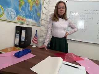 Russian slutty babe in school uniform pass the exam through the fucking
