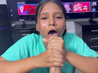 Sexy young latina in nurse uniform gives me a nice blowjob and gets fucked doggystyle