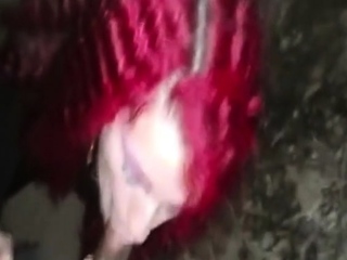 Interracial Blowjob in the Great Outdoors