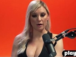 Beautiful big tits blonde MILF pornstar Kenzie Taylor satisfied herself