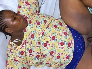 The chubby bitch is getting pounded on the bed while lazing about