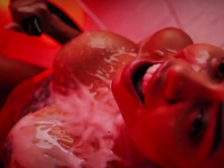 Pink labia close up of naive brunette